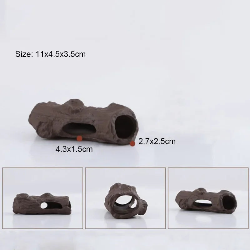 Ceramic Aquarium Shelter Houses – Shrimp & Fish Hiding Caves, Breeding Pots & Natural Stone-Style Tank Decor