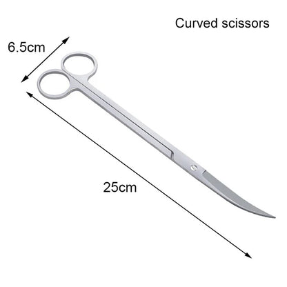 Aquarium Cleaning Tools Set Stainless Steel Scissors Tweezers Shovel Wave Trimmer Aquatic Plant Care Kit for Fish Tanks