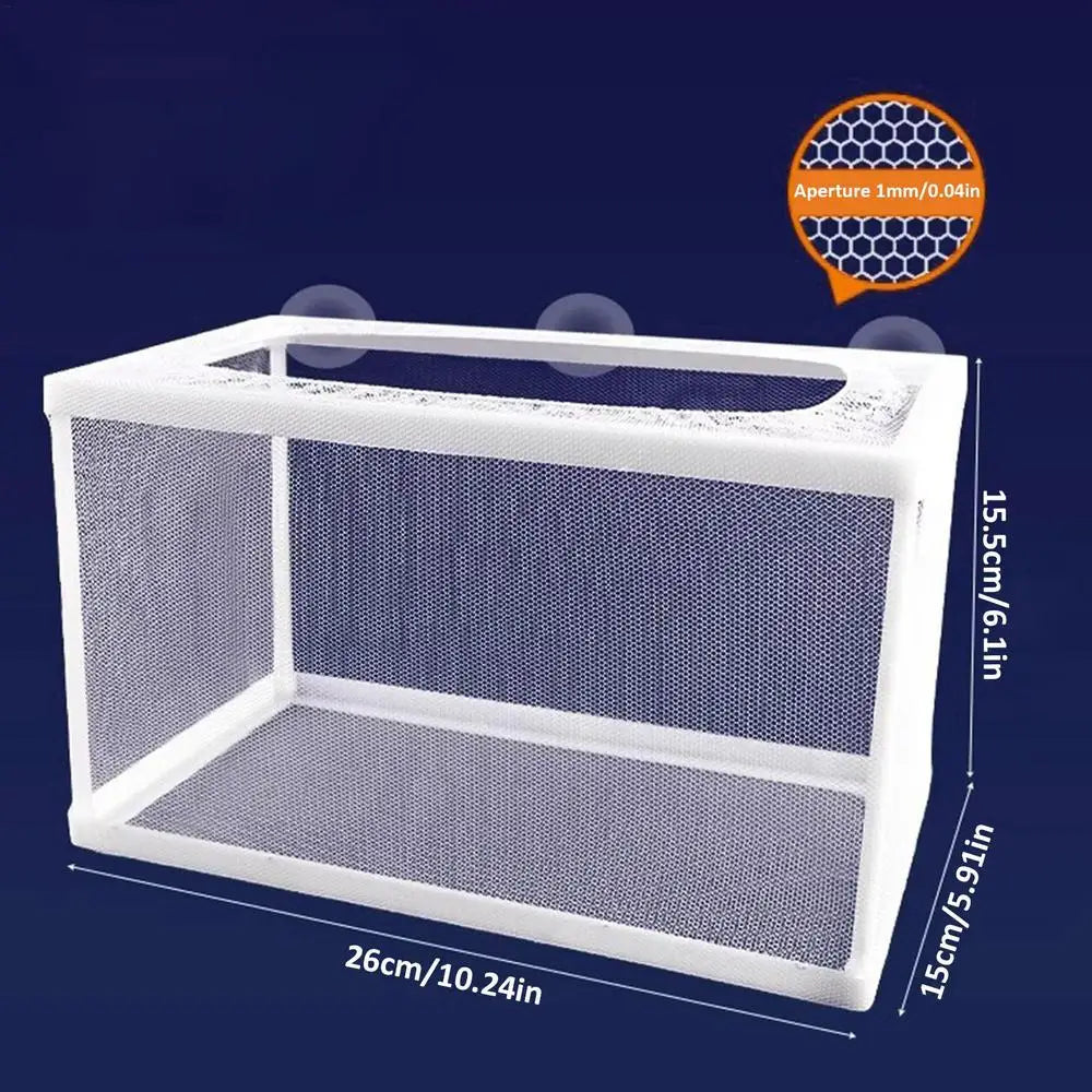 Aquarium Fish Breeder Box with Mesh Isolation and Suction Cup Mount