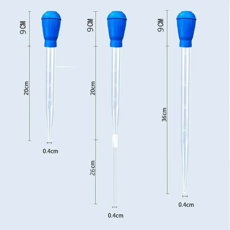 Lengthened Aquarium Pipette Siphon — Silicone & ABS Water Changer, Waste Remover, Liquid Measuring Tool for Fish Tanks