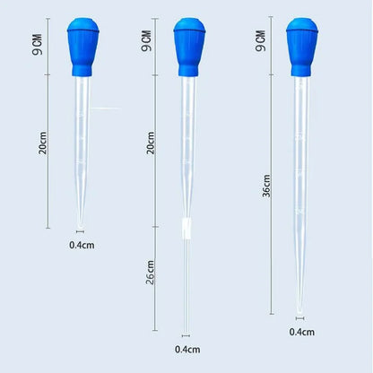 Lengthened Aquarium Pipette Siphon — Silicone & ABS Water Changer, Waste Remover, Liquid Measuring Tool for Fish Tanks
