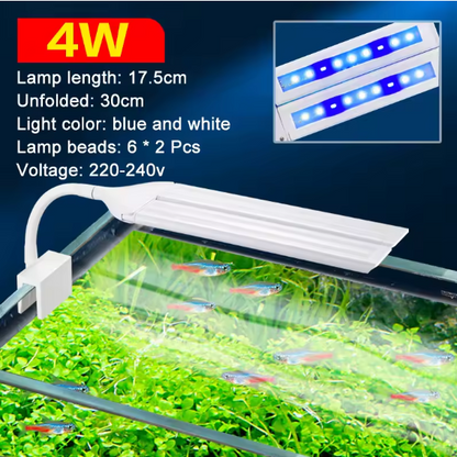 Adjustable Full Spectrum LED Aquarium Clip Light with Timer for Aquatic Plants and Fish Tanks