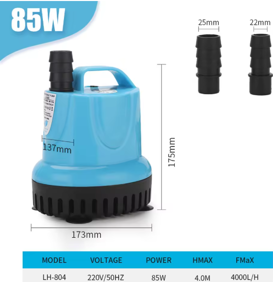 High-Capacity Submersible Water Pump for Aquariums and Fish Tanks