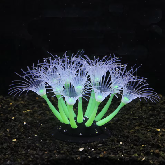 Silicone Glowing Artificial Coral Fish Tank Decoration Glow-in-the-Dark Aquarium Ornament