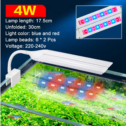 Adjustable Full Spectrum LED Aquarium Clip Light with Timer for Aquatic Plants and Fish Tanks