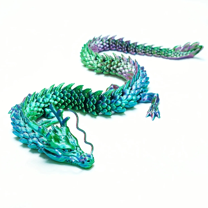 3D Printed Laser Holographic Chinese Dragon Unique Aquarium Decoration and Collectible