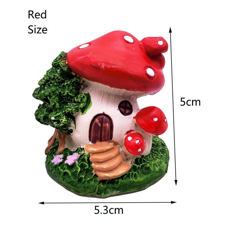 Resin Mushroom House Aquarium Ornament – Decorative Landscape Piece for Freshwater and Saltwater Tanks