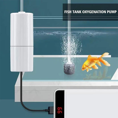 USB Portable Mini Aquarium Air Pump – Rechargeable Oxygenator for Small Fish Tanks & Outdoor Fishing