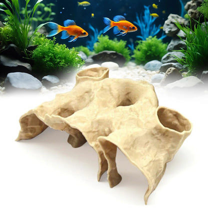 Gravel Tunnel Cave Aquarium Ornament – Smooth Resin Fish Hideout with Natural Curve Design