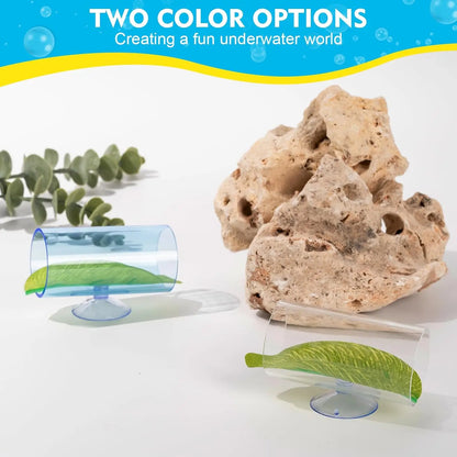 Acrylic Betta Fish Tunnel – Transparent Observation Tube with Leaf Mat | Small Aquarium Hideout & Enrichment Decoration