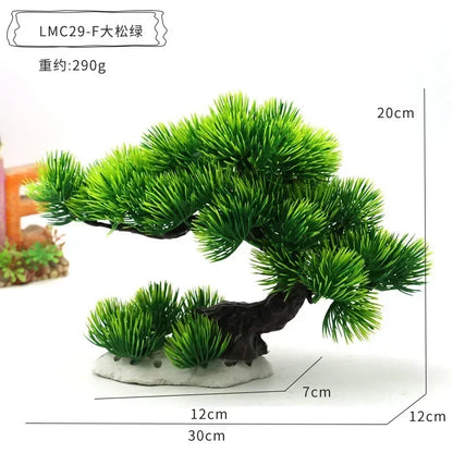 Artificial Aquarium Bonsai Tree – Resin Base with Lush Green Foliage for Aquascaping & Fish Tank Landscaping