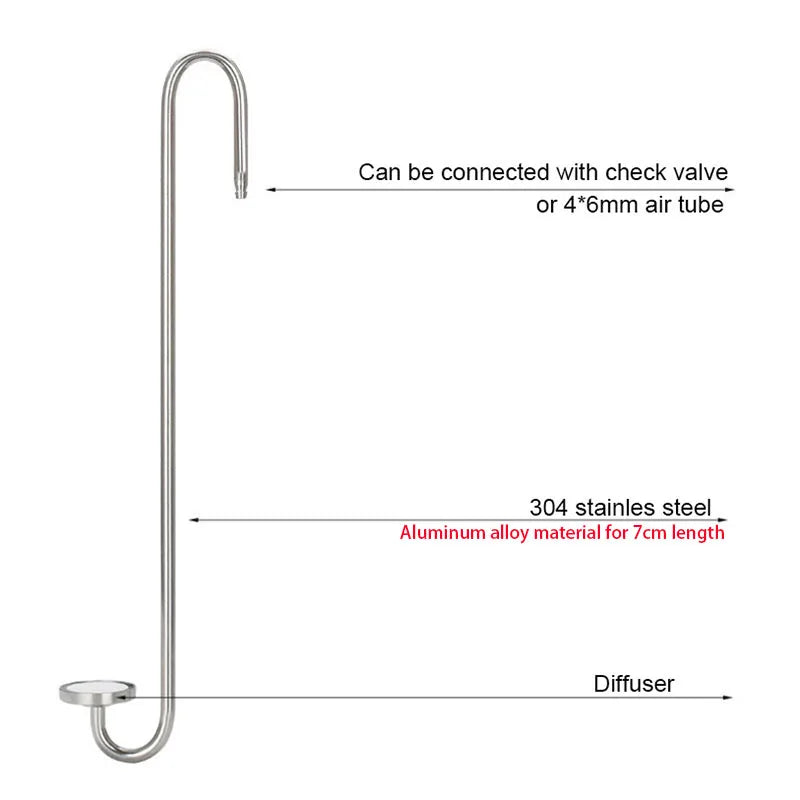 Stainless Steel CO2 Diffuser with Nano Atomizer Disc for Planted Aquariums
