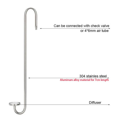 Stainless Steel CO2 Diffuser with Nano Atomizer Disc for Planted Aquariums