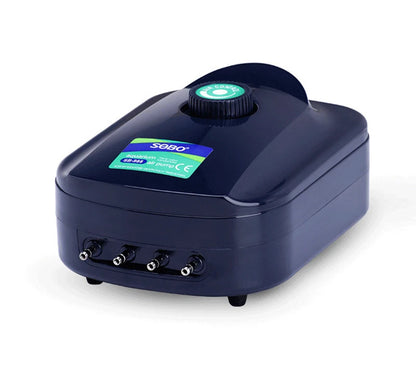 SOBO High-Power Aquarium Air Pump (220–240V) – Ultra Silent Adjustable Oxygen Pump | Single / Dual / Quad Outlet Models