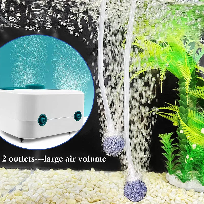 SOBO Silent Aquarium Oxygen Pump – 5W Adjustable Air Volume, High-Power Aerator for Fish Tanks, Deep-Water Oxygenation 220V