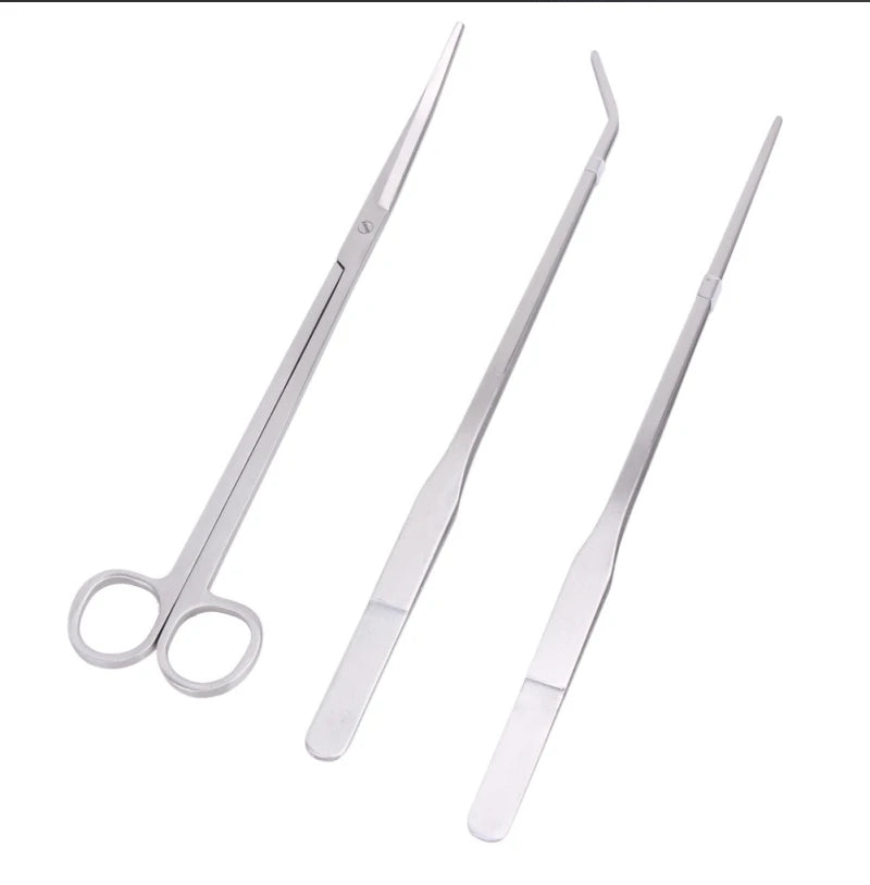 Aquarium Cleaning Tools Set Stainless Steel Scissors Tweezers Shovel Wave Trimmer Aquatic Plant Care Kit for Fish Tanks