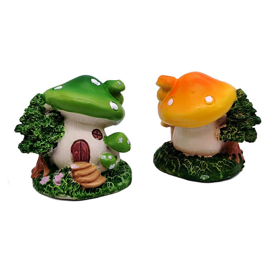 Resin Mushroom House Aquarium Ornament – Decorative Landscape Piece for Freshwater and Saltwater Tanks