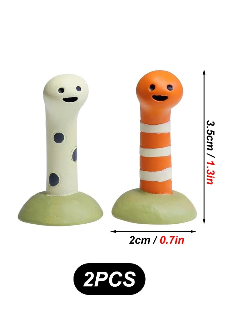 2-Pcs Cute Animal Aquarium Decor Set — Resin Landscaping Ornaments for Fish Tanks & Home Decoration