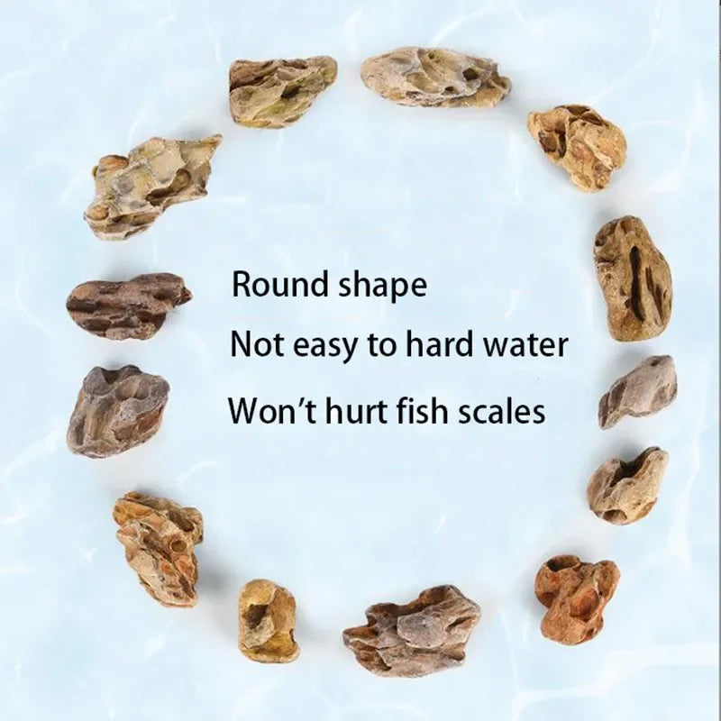 Natural Microporous Aquarium Stones – Decorative Rockery Stones for Aquascaping and Plant Growth (250g / 500g / 1000g)