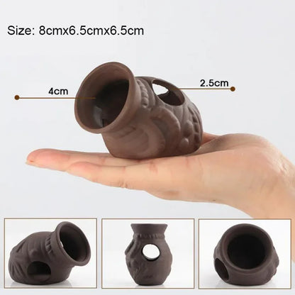 Ceramic Aquarium Shelter Houses – Shrimp & Fish Hiding Caves, Breeding Pots & Natural Stone-Style Tank Decor