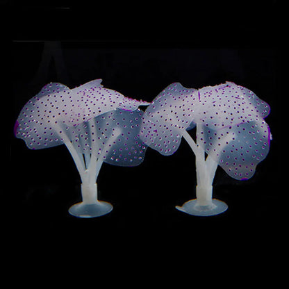 Luminous Silicone Anemone Aquarium Ornament – Glowing Artificial Coral Plant Decor for Fish Tanks