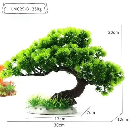 Artificial Aquarium Bonsai Tree – Resin Base with Lush Green Foliage for Aquascaping & Fish Tank Landscaping