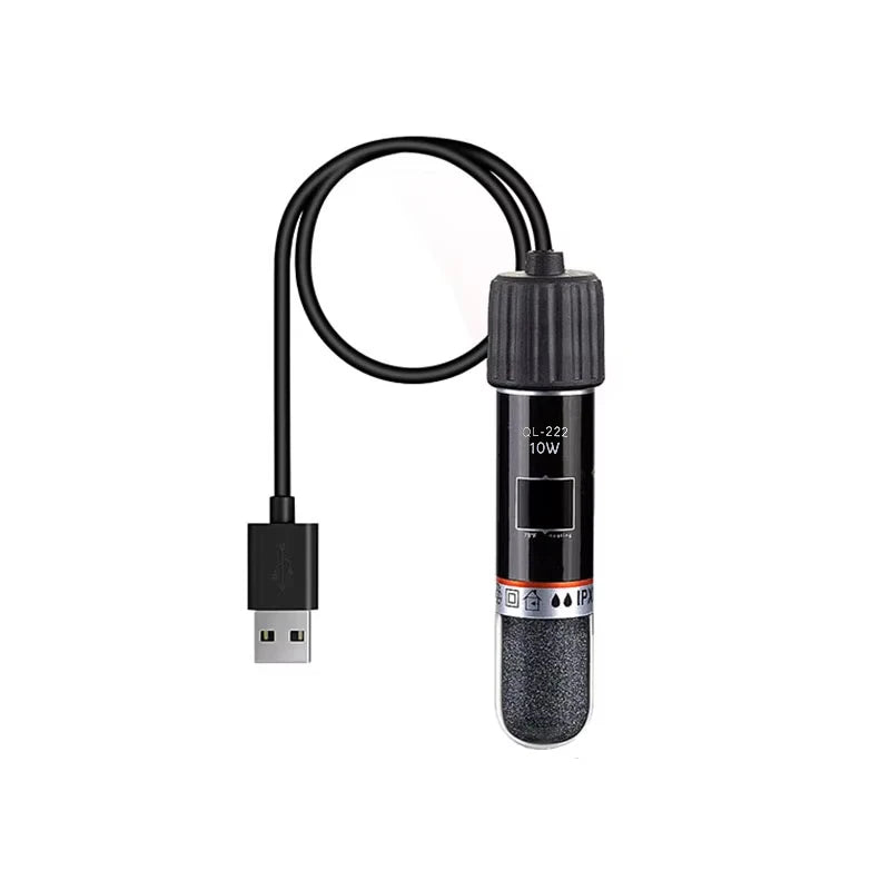 USB Mini Submersible Aquarium Heater for Small Tanks, 26°C Constant Temperature, 10W