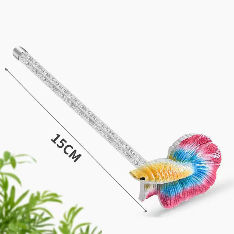 Resin Fighting Fish Training Stick – Interactive Betta Tail Exercise Ornament