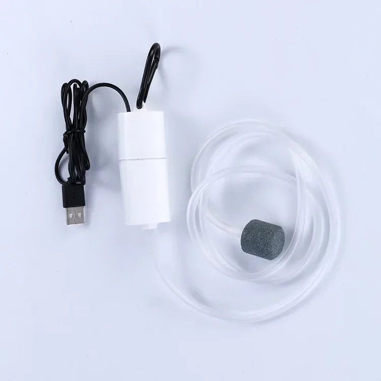 USB Mini Aquarium Air Pump – Silent 5V Oxygen Aerator for Fish Tanks, Portable 1W Oxygen Booster