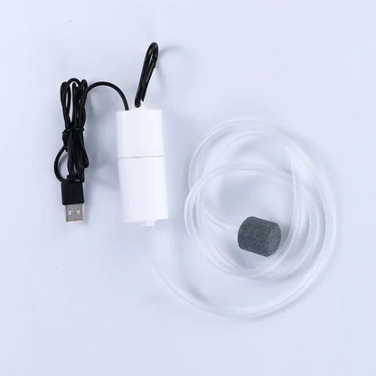 USB Mini Aquarium Air Pump – Silent 5V Oxygen Aerator for Fish Tanks, Portable 1W Oxygen Booster