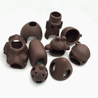 Ceramic Aquarium Shelter Houses – Shrimp & Fish Hiding Caves, Breeding Pots & Natural Stone-Style Tank Decor