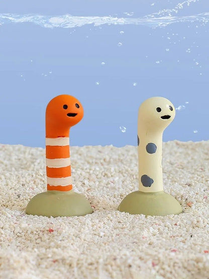2-Pcs Cute Animal Aquarium Decor Set — Resin Landscaping Ornaments for Fish Tanks & Home Decoration