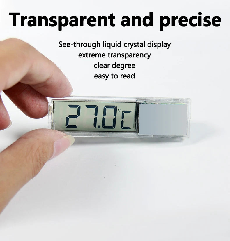 Digital LED Aquarium Thermometer – External Stick-On Fish Tank Temperature Gauge (Silver/Gold)