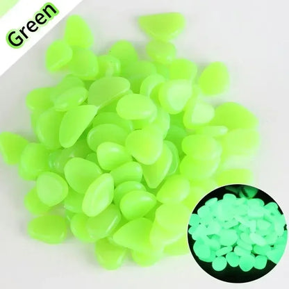 Glow-in-the-Dark Garden Pebbles – 3–5mm Luminous Decorative Stones for Aquarium, Pathways, and DIY Landscaping (100–500pcs)