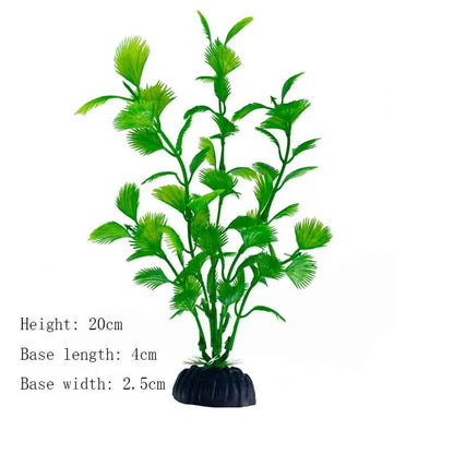 Artificial Underwater Aquarium Plant – Plastic Aquatic Shrub with Resin Base for Fish Tank Decoration