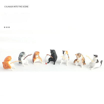 Cute Fishing Cat Aquarium Ornament – Mini Decorative Figurine for Aquascaping, Micro-Landscapes & DIY Tank Decor