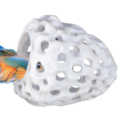 Mini Shrimp House Cave — Porous Betta Hideout, Fish Hiding Spot & Breeding Shelter for Aquariums
