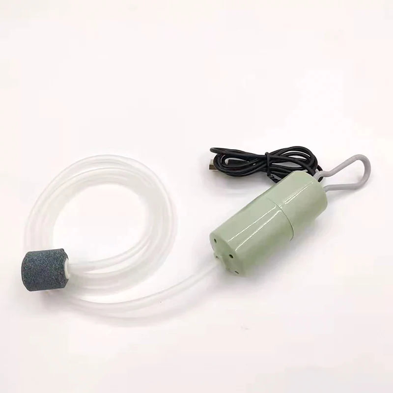 USB Portable Mini Aquarium Air Pump – Rechargeable Oxygenator for Small Fish Tanks & Outdoor Fishing