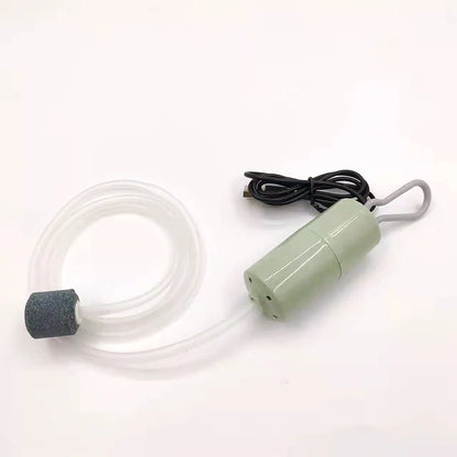 USB Portable Mini Aquarium Air Pump – Rechargeable Oxygenator for Small Fish Tanks & Outdoor Fishing