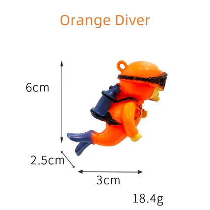 Floating Diver Ornament – PVC Aquarium Decoration with Buoy Ball for Fish Tanks and Miniature Landscapes
