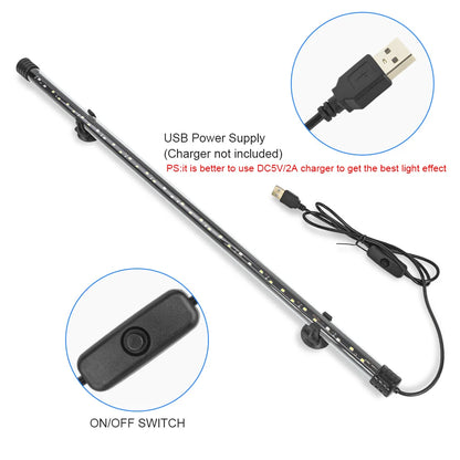 USB LED Aquarium Light Bar for Fish Tanks and Aquatic Plants (18–58 cm, Waterproof)