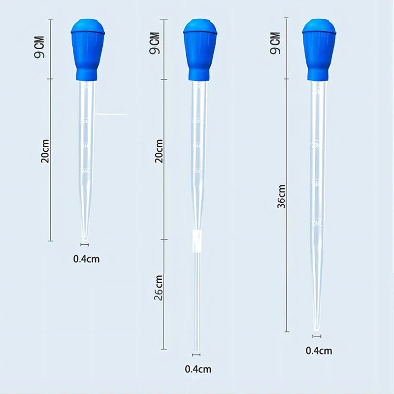 Lengthened Aquarium Pipette Siphon — Silicone & ABS Water Changer, Waste Remover, Liquid Measuring Tool for Fish Tanks