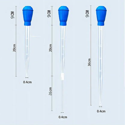 Lengthened Aquarium Pipette Siphon — Silicone & ABS Water Changer, Waste Remover, Liquid Measuring Tool for Fish Tanks