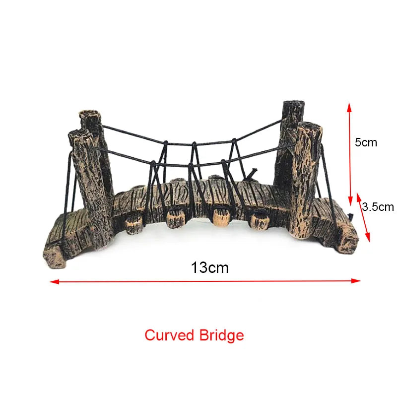Resin Aquarium Bridge Ornament – Rockery-Style Decoration for Freshwater and Saltwater Tanks