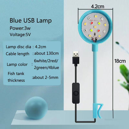 USB LED Aquarium Light – 3W Waterproof Mini Fish Tank Lamp for Underwater Lighting and Aquatic Plant Decor