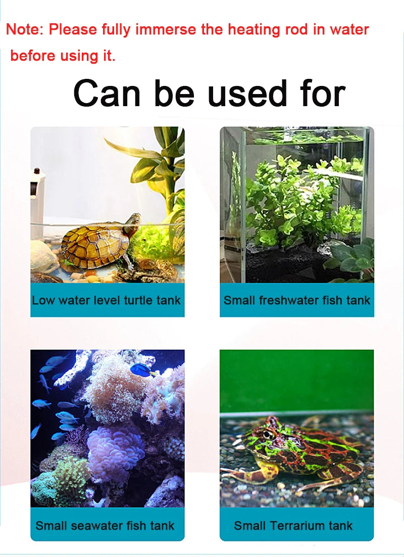 USB Mini Submersible Aquarium Heater for Small Tanks, 26°C Constant Temperature, 10W