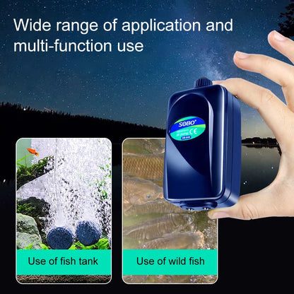 SOBO High-Power Aquarium Air Pump (220–240V) – Ultra Silent Adjustable Oxygen Pump | Single / Dual / Quad Outlet Models