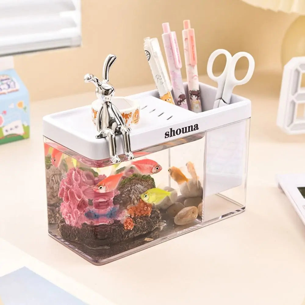 Small Tabletop Fish Tank with Cover