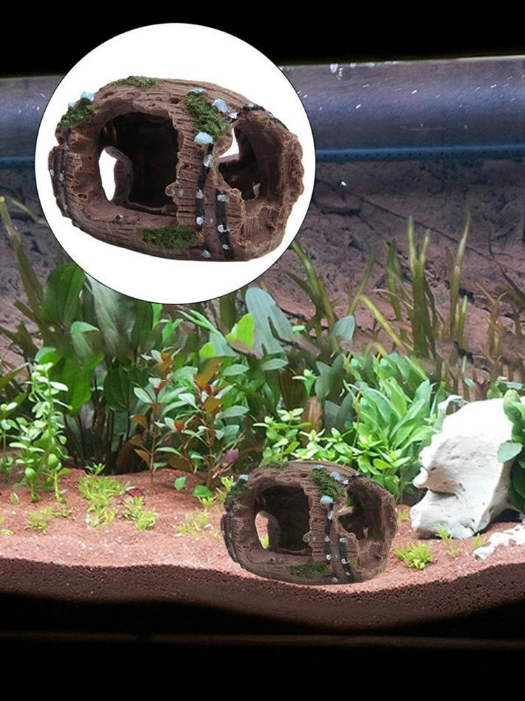 Resin Barrel Hideout – Aquarium Escape House & Landscaping Decoration