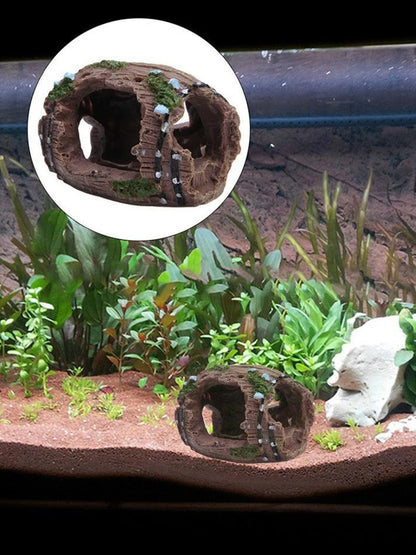 Resin Barrel Hideout – Aquarium Escape House & Landscaping Decoration